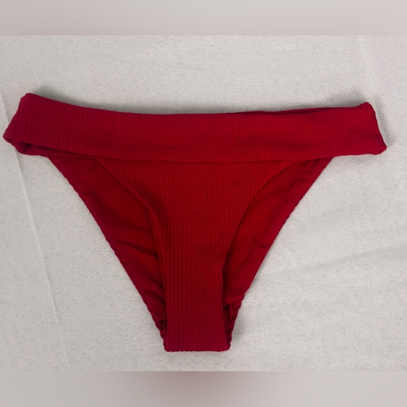 L*SPACE Ridin' High Ribbed Veronica Low Rise Bikini Bottom In Red Size Small NWT - Picture 4 of 8